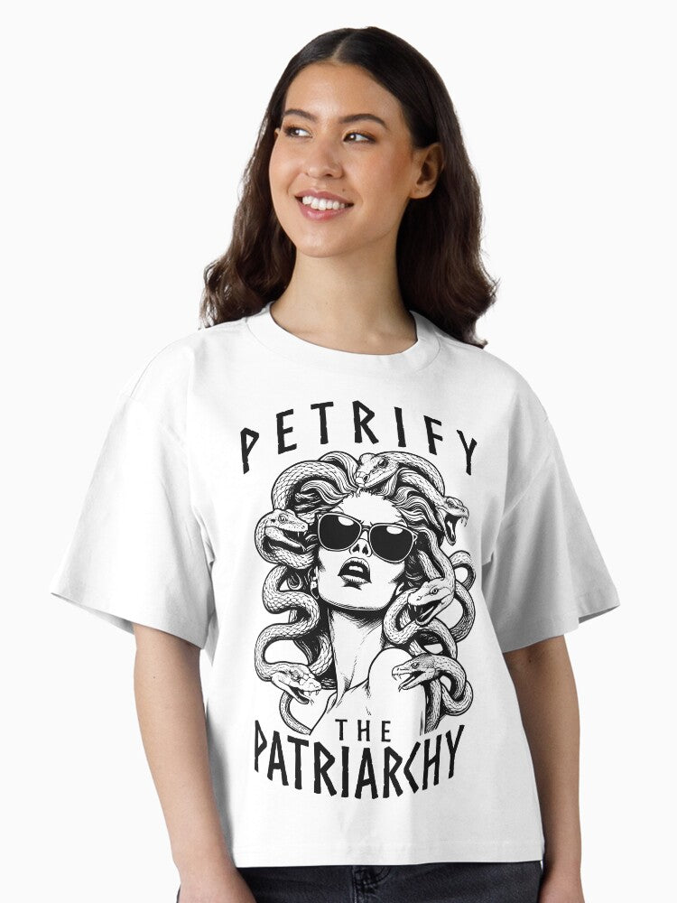 Petrify The Patriarchy Feminist Halloween Goth Medusa Witch Boxy T Shirt T Shirt Comfort Fit Gift Ready