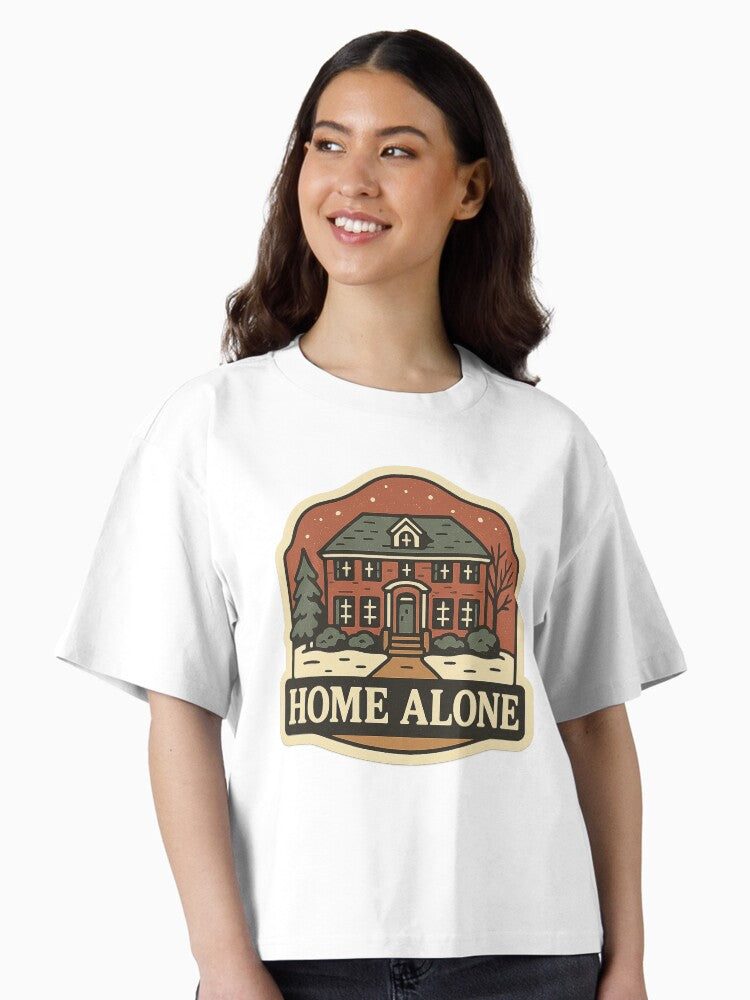 Home Alone logo Boxy T Shirt T Shirt Streetwear Style US Top Pick