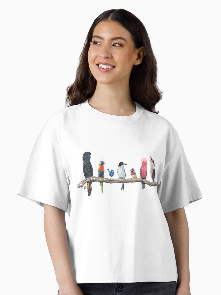 Australian Birds Boxy T Shirt T Shirt Premium Print Everyday Wear
