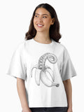 Octopus banana black white Boxy T Shirt T Shirt Premium Print Gift Ready