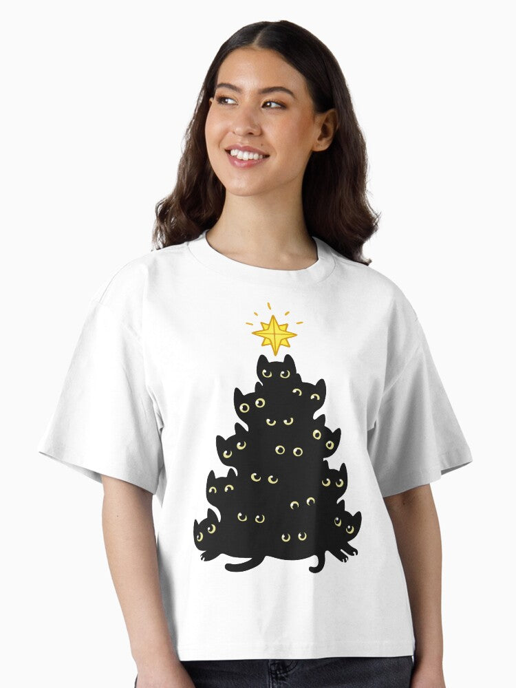 Meowy Christmas Boxy T Shirt T Shirt Streetwear Style Gift Ready