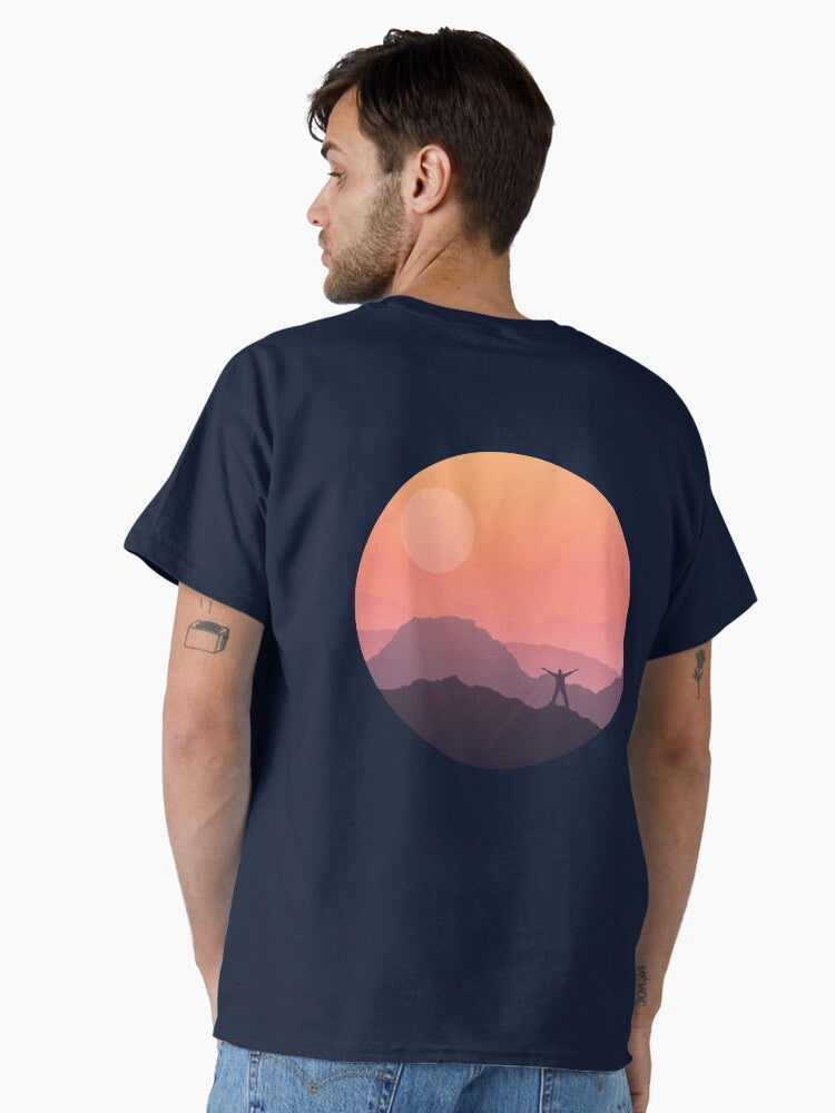Man Stood on Mountain Classic T Shirt T Shirt Streetwear Style Tech Vibe