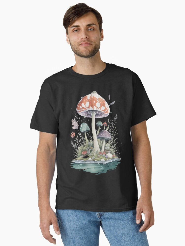 Simply Mushroom Throw Pillow Classic T-Shirt