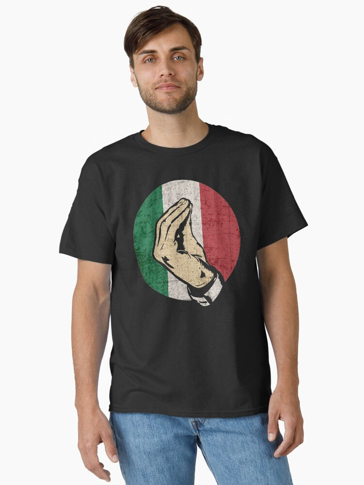 Italian Hand Gesture Sing Language Funny Italy Flag Vintage Classic T Shirt T Shirt Premium Quality Top Rated Design