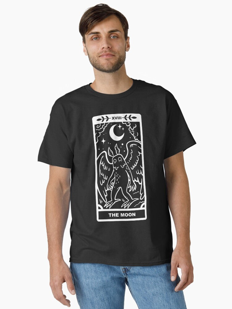 Mothman x Moon White Lines Classic T Shirt T Shirt Trending 2025 Fan Favorite