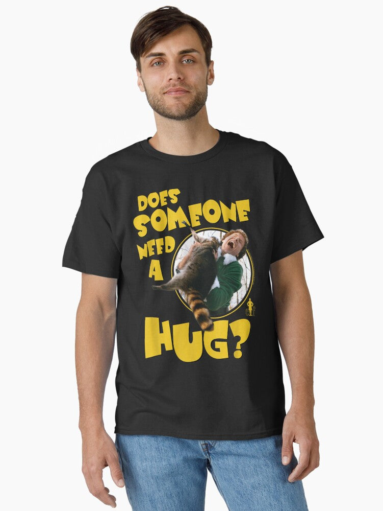 Elf Need a Hug Raccoon Attack Funny Christmas Movie Classic T-Shirt