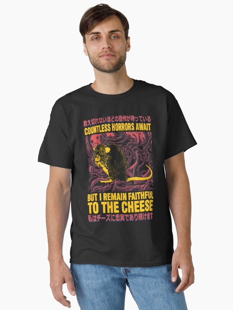 Faithful to the Cheese Japanese Horror Rat Classic T Shirt T Shirt Premium Quality Daily Comfort Wear
