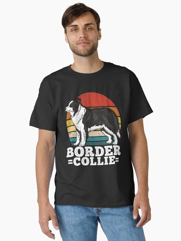 Border Collie Dog Lover Retro Classic T Shirt T Shirt | Comfort Fit | Daily Wear Favorite
