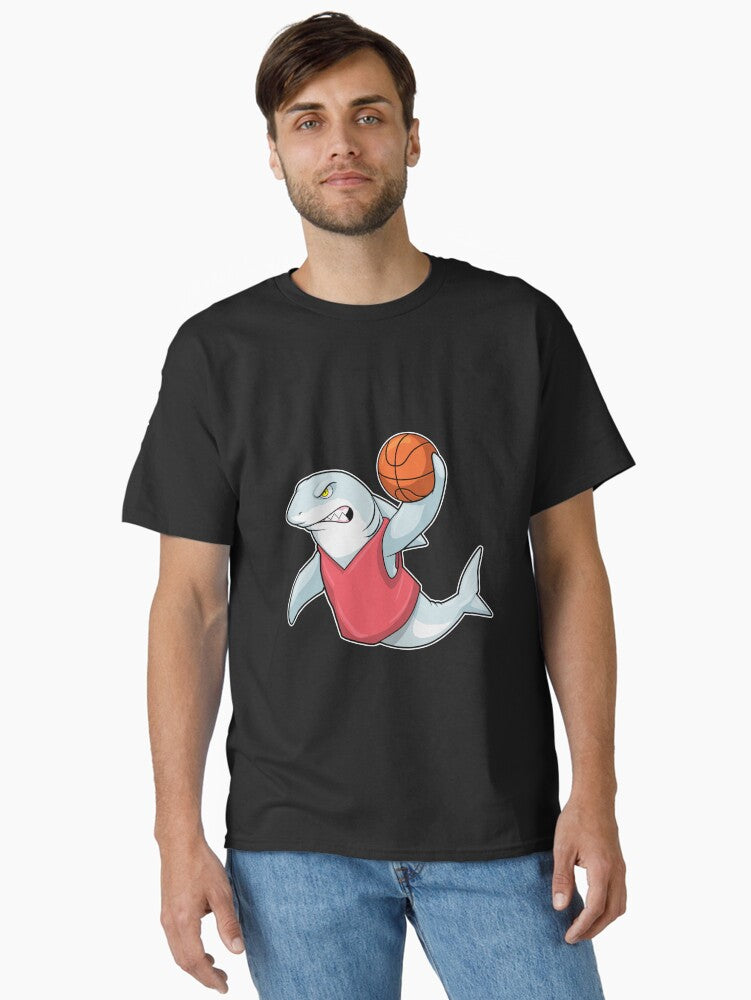 Shark at Sports with Basketball Classic T Shirt T Shirt Trending US Gift Ready