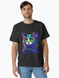 Cyberpunk kitty colorful neon cat lovers Classic T Shirt T Shirt | Trending 2025 | Daily Wear Favorite