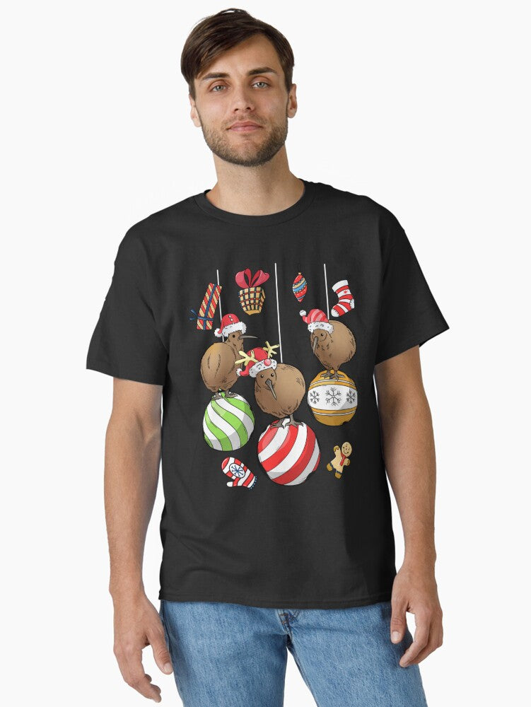 New Zealand Kiwi Bird Holiday Christmas Tree Bauble Balls Decoration Winter Ugly Christmas Xmas Swea Classic T-Shirt