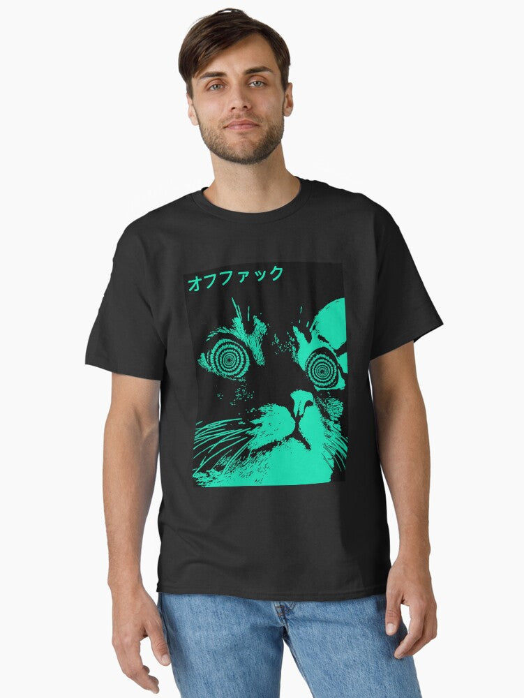 Vaporwave Cool Cat Japanese Urban Neon Style Classic T Shirt T Shirt Viral US Style High Search Demand