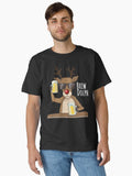 Funny Christmas adult alcohol shirt. Brew Dolph beer drinking deer Classic T-Shirt