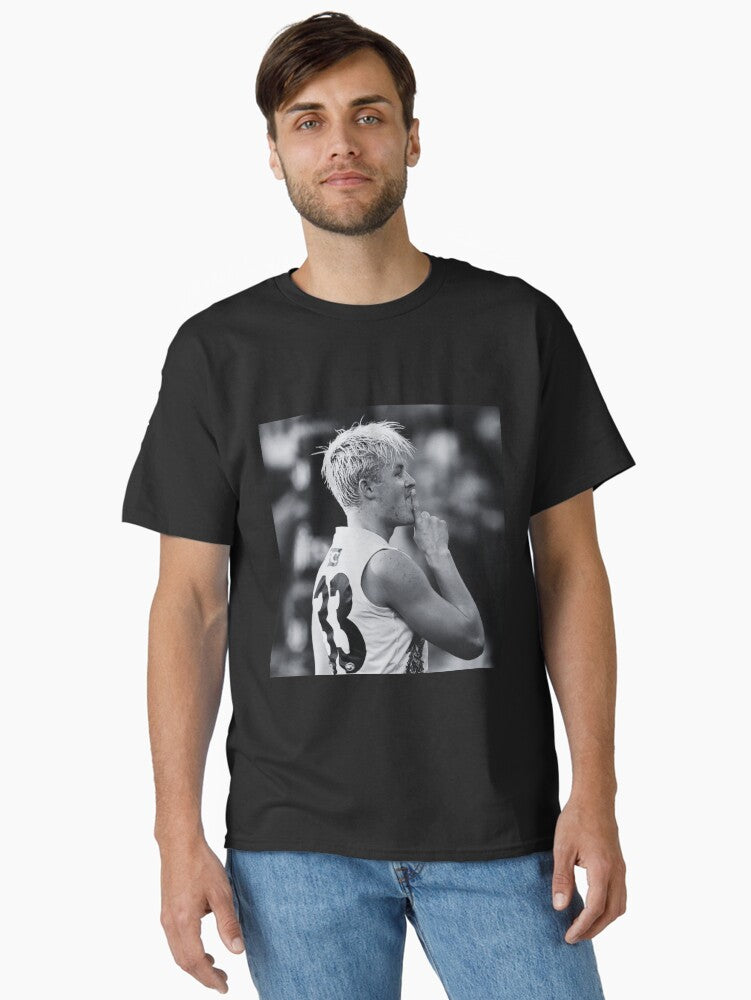 Jack Ginnivan Shhhh Black and White Classic T Shirt T Shirt Viral US Style Daily Comfort