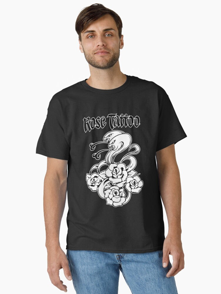 Tour Rock N Roll Rose Tattoo Band Classic T-shirt | Trendy Graphic Tee | Casual Unisex T-shirt