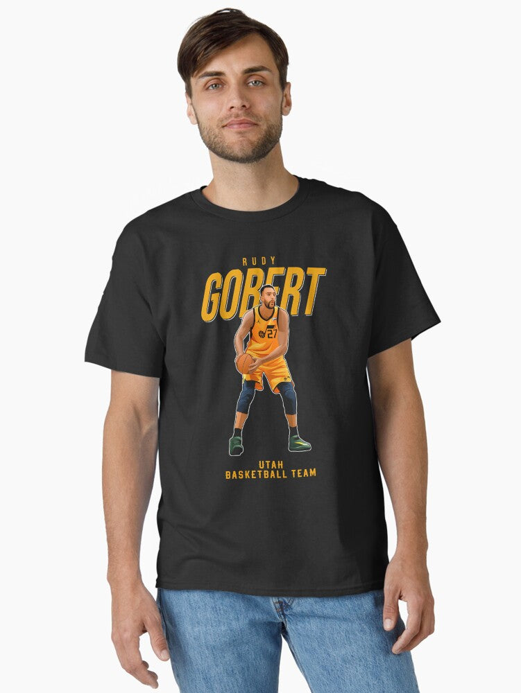 Rudy Gobert 27 Utah Basketball Team Classic T Shirt T Shirt Premium Print Limited Drop Feel