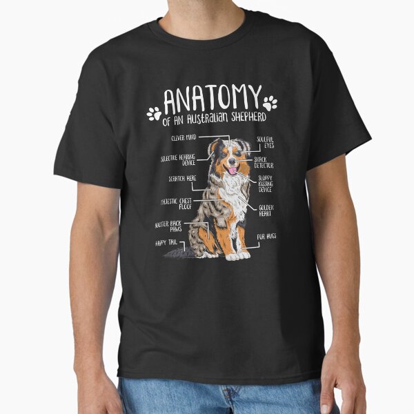 Funny Australian Shepherd Anatomy Dog Lover Classic T-Shirt for Sale by la-nynx