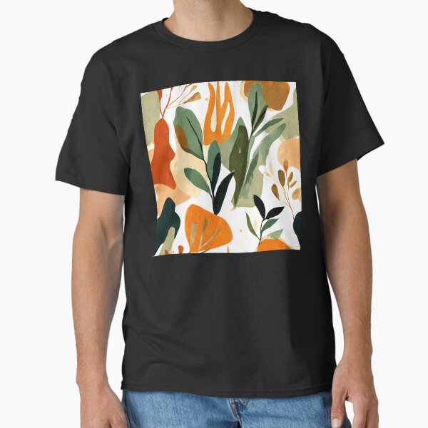 Sophisticated Boho Abstract Designs In Sage And Orange Classic T-Shirt for Sale by DEC02