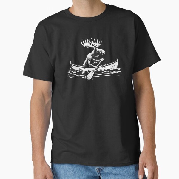 Moose in a canoe Classic T-Shirt by MindsArtDesign