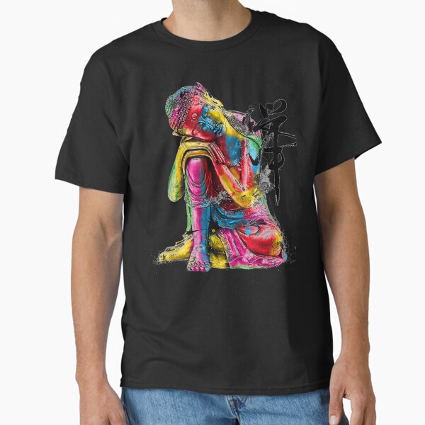 Buddha Meditation Yoga Lovers Colorful Buddha Sleeping Classic T-Shirt for Sale by grindstore