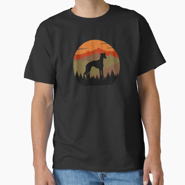 Vintage Sky Mountains Country Wilderness Whippet Dog Gift  Classic T-Shirt for Sale by Guarddogdrive