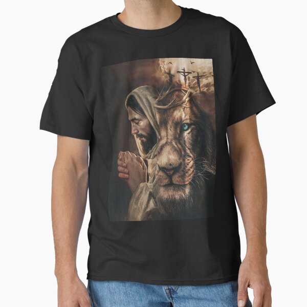 Jesus Pray and The Lion of Judah Classic T-Shirt for Sale by FibonacciStore