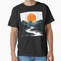 Boho Abstract Landscape: Mountain Sunset Modern Contemporary Art Classic T-Shirt for Sale by DEC02