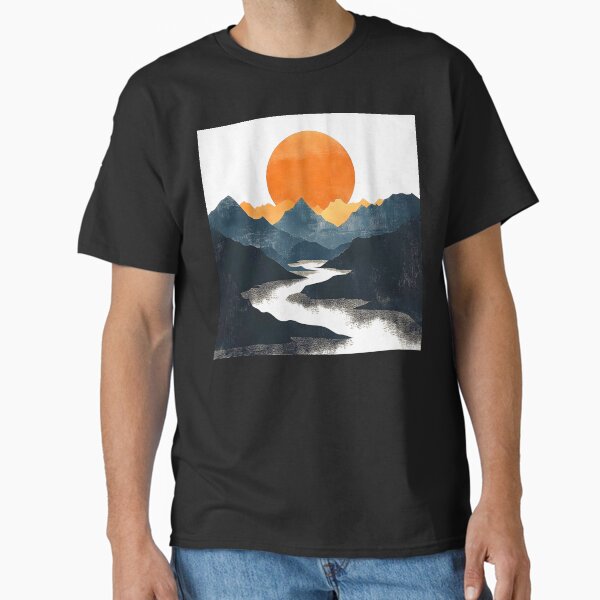 Boho Abstract Landscape: Mountain Sunset Modern Contemporary Art Classic T-Shirt for Sale by DEC02