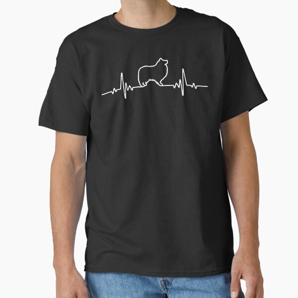 Minimalist Heartbeat Shetland Sheepdog Classic T-Shirt for Sale by MoreCute