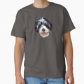 Bernedoodle Dog Bernese Mountain Dog Poodle Doodle Mix Illustration Classic T-Shirt for Sale by MariaWorkman