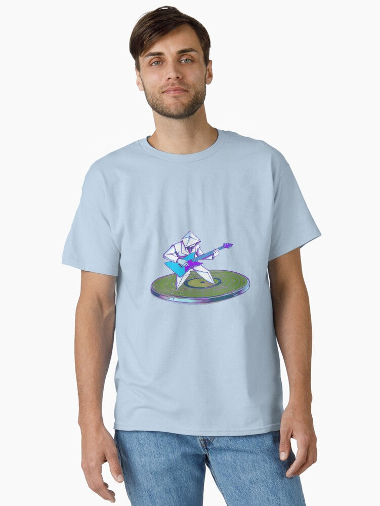 Origami Frequencies - Rockstars Electric Guitarist Classic T-shirt | Trendy Graphic Tee | Casual Unisex T-shirt