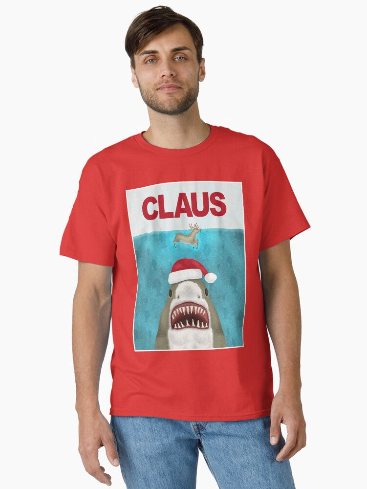Funny Christmas Santa Claus Shark Reindeer Humor Classic T Shirt T Shirt Best Seller Look Top Rated Design