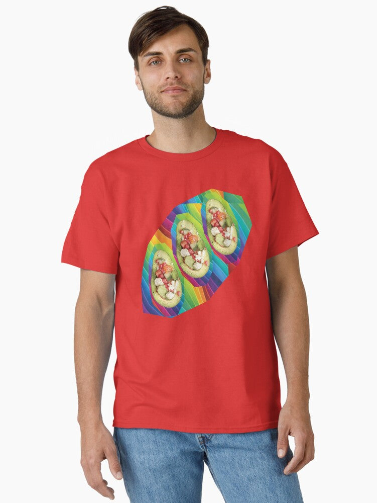 Tasty Avocados in colorful plate Classic T-Shirt