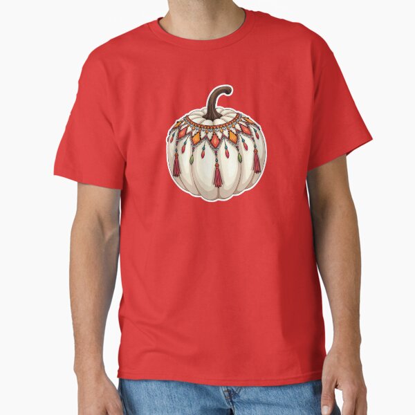 Boho White Pumpkin with Tassles Classic T-Shirt for Sale by ArtfullyRooted