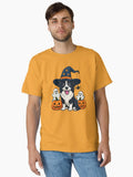 Halloween Border Collie with Witch s hat Pumpkins Classic T Shirt T Shirt Premium Quality Daily Comfort