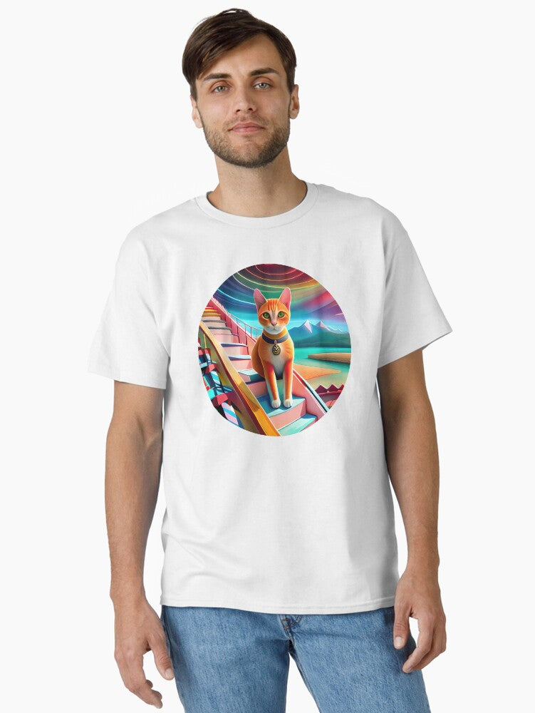Cat, Psychadelic Art Painting Classic T-Shirt