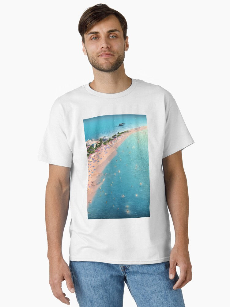 AI generated art tropical beach line Classic T Shirt T Shirt High Search Demand Gift Ready