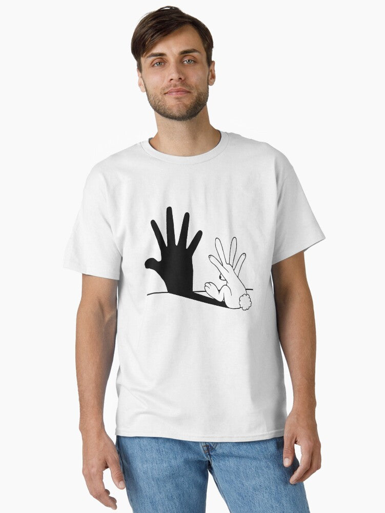 Rabbit Hand Shadow Classic T Shirt T Shirt Premium Quality Top Rated Design
