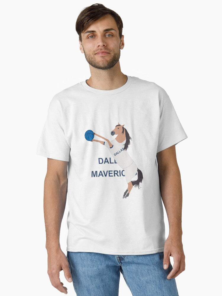 Horse with ball to play basketball Classic T Shirt T Shirt Streetwear Style Fan Favorite
