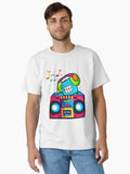 Funny Emoji Listen Music On Boombox Classic T-shirt | Trendy Graphic Tee | Casual Unisex T-shirt