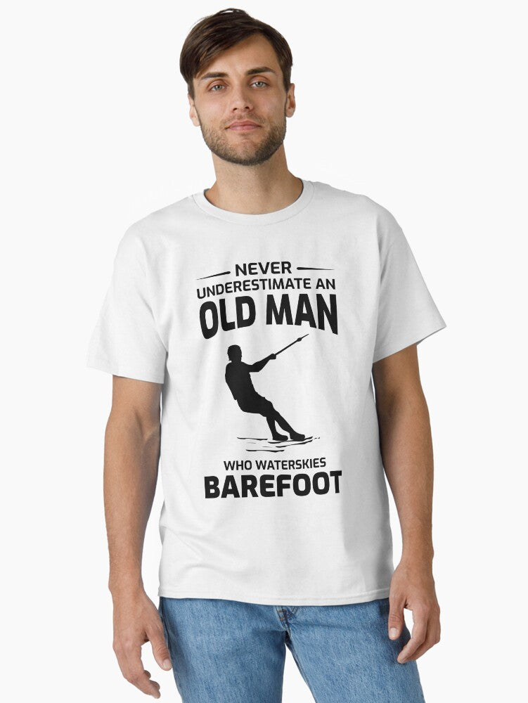 Barefoot skiing Water Sport Motorboat Dad Grandpa Classic T-Shirt | Graphic T-Shirt for Unisex