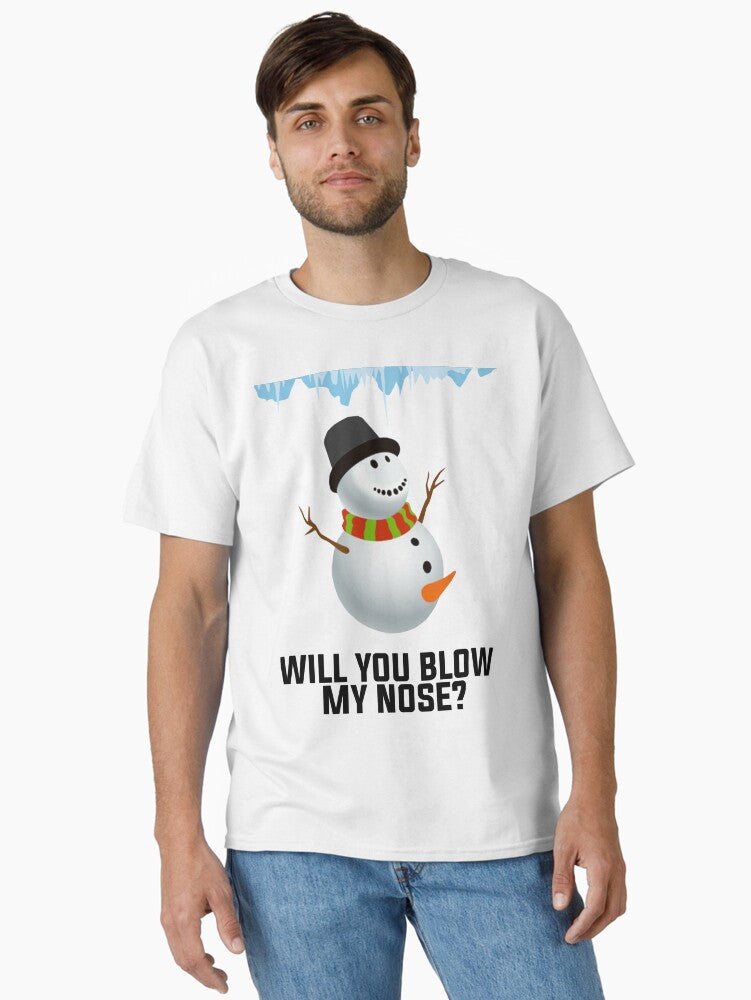 Funny Rude Christmas Card - Will you blow my nose Classic T-Shirt