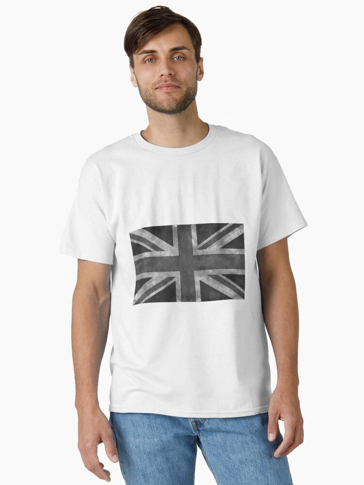 Greyscale Distressed Union Jack Classic T Shirt T Shirt Best Seller Look High CTR Pick
