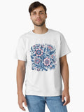 Blue and pink floral pattern Classic T-Shirt
