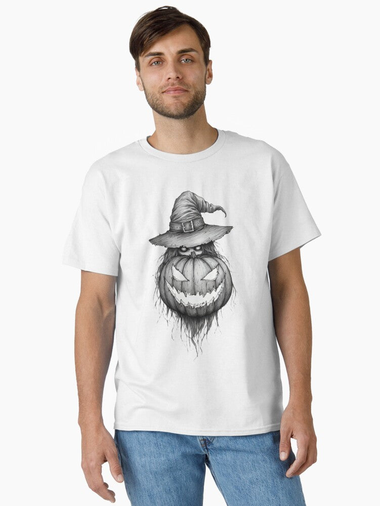 Spooky Jack O Lantern Witch Sketch Classic T Shirt T Shirt Premium Quality High CTR Pick