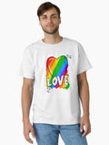 Rainbow striped Love Heart Made of Multi colors of rainbow Classic T-Shirt