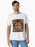 Brown Contemporary Pattern Digital Painting Classic T Shirt T Shirt AI Inspired Art Tech Vibe