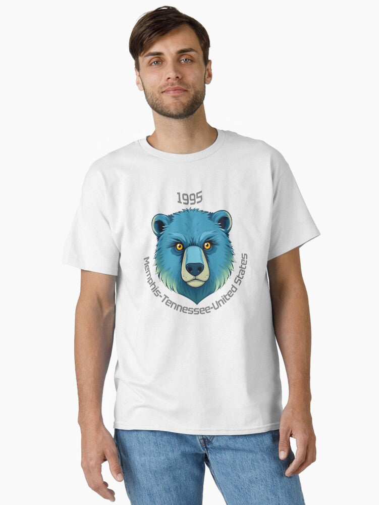 Memphis bear with text Classic T Shirt T Shirt Comfort Fit Hot Right Now