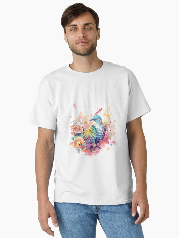 colorful arrangement with bird and flower Classic T Shirt T Shirt Premium Print Gift Ready