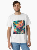 Flat Swirling Impressionist Saturated Tropical Pattern Digital Painting Classic T Shirt T Shirt Trending US Tech Vibe